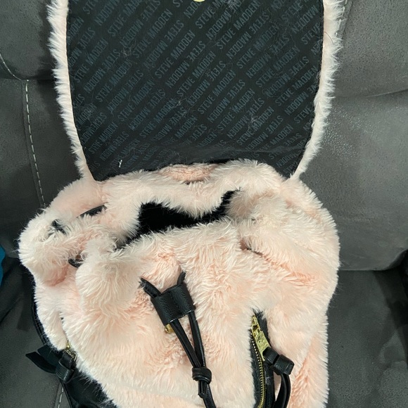 Pink Fuzzy Steve Madden Backpack/Purse - Picture 7 of 7